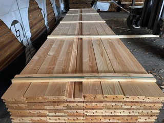 Ca. 95x Douglas dubble Rhombus, 25x128mm, lengte 500cm